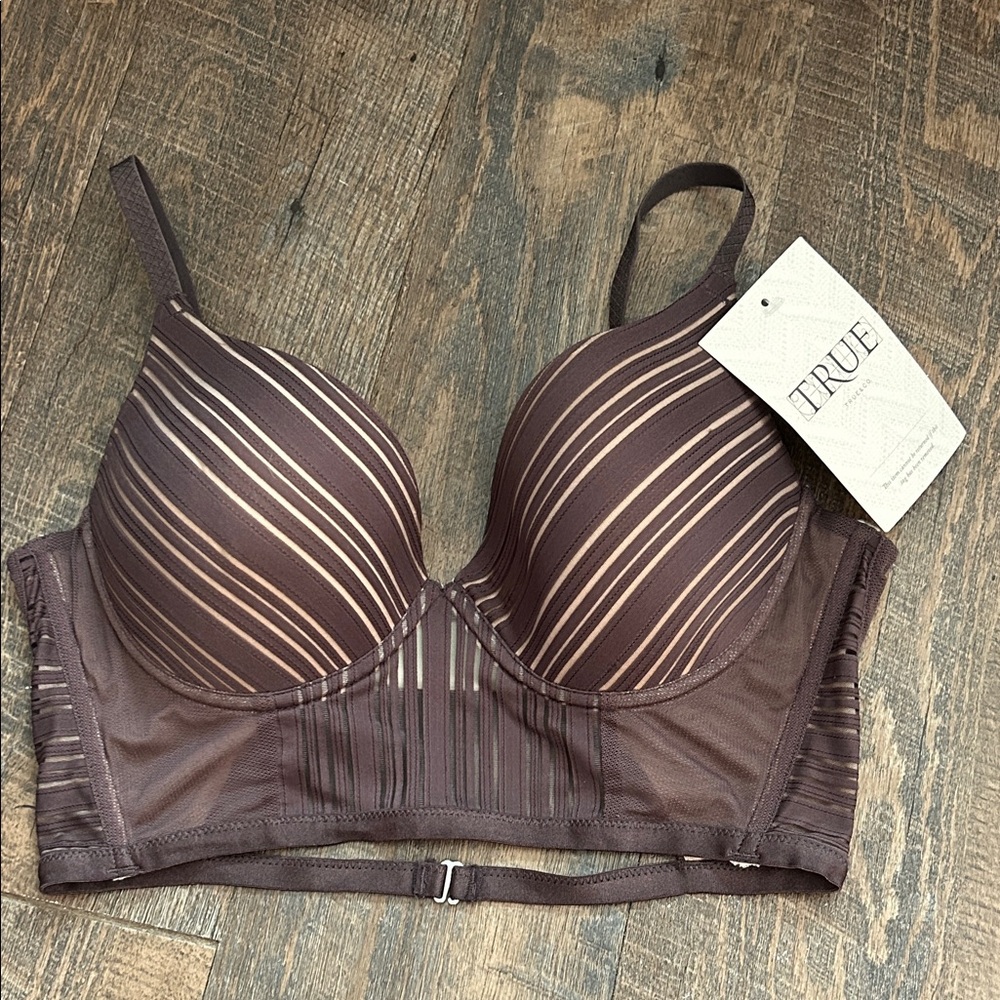 True&Co Charcoal She Walks in Beauty + Light Bra Women's Size 36 C New With Tags